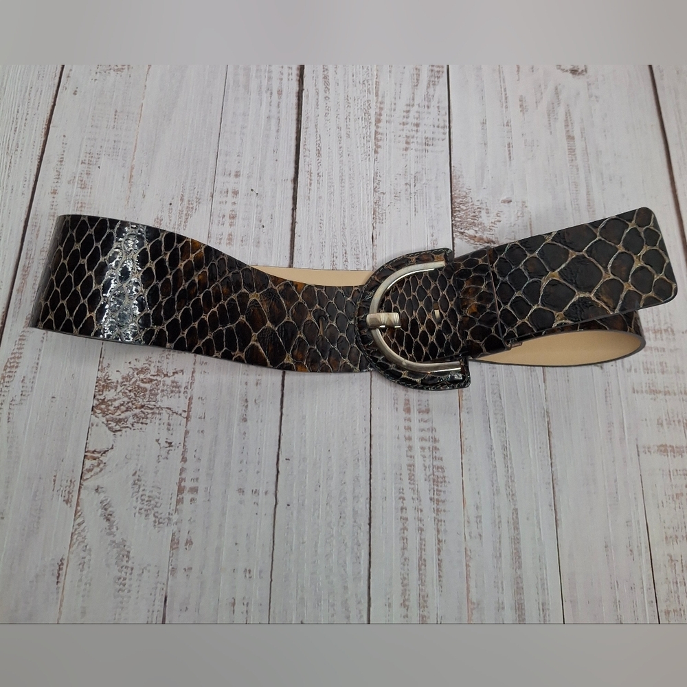 Banana Republic Python Print Genuine Italian Leat… - image 5